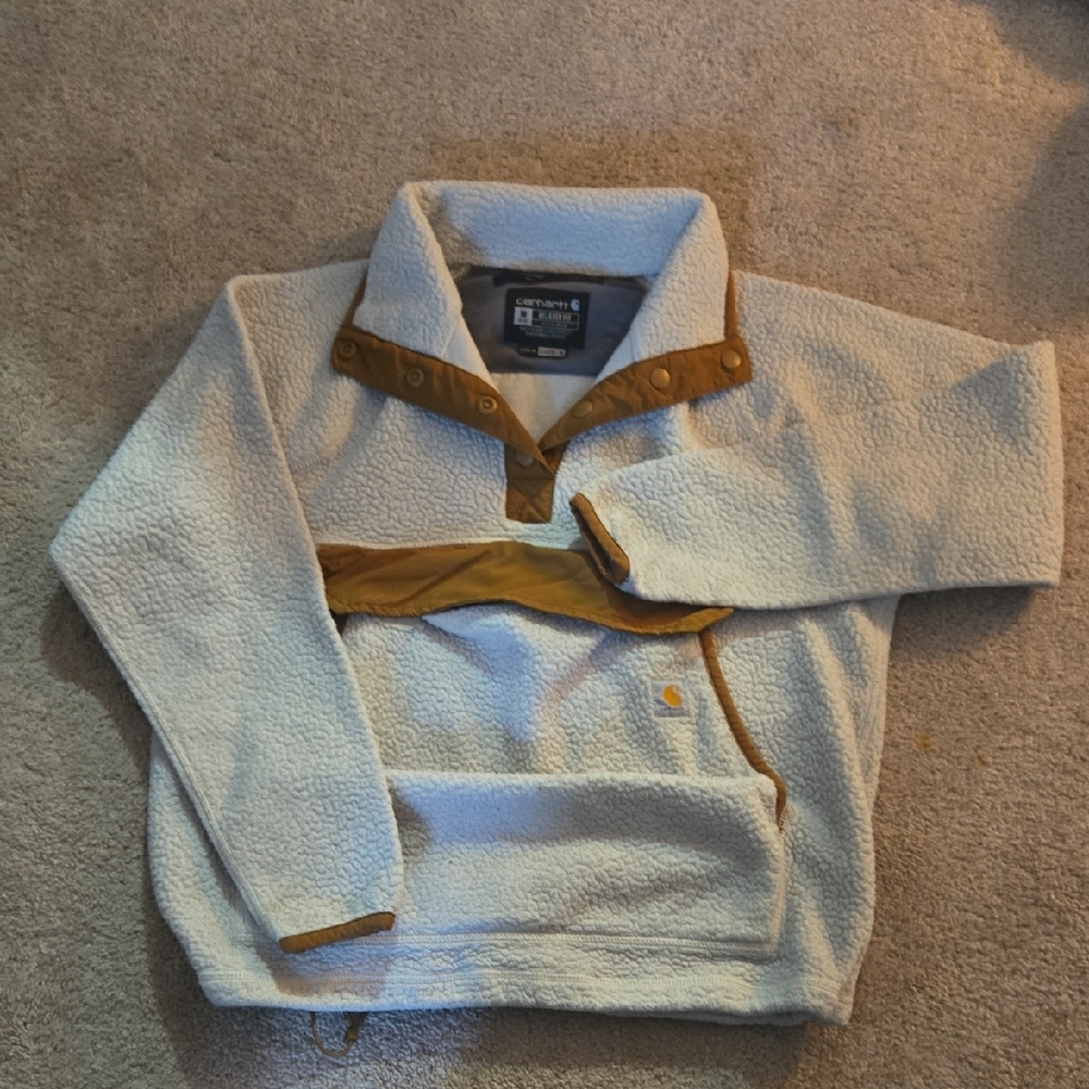Carhartt Women's Cream and Tan Fleece Pullover